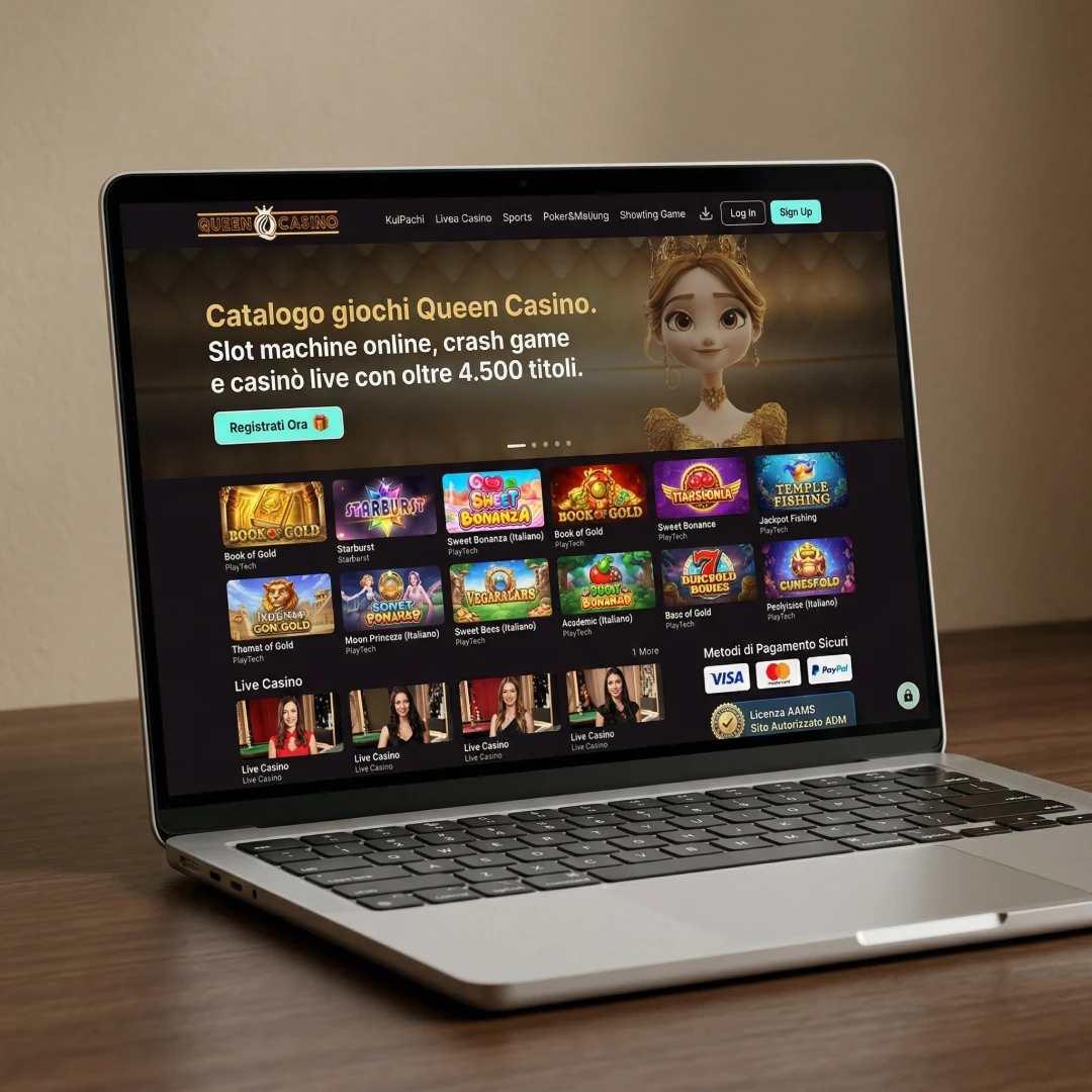 Catalogo giochi Queen Casino - slot machine online, crash game e casinò live con oltre 4.500 titoli