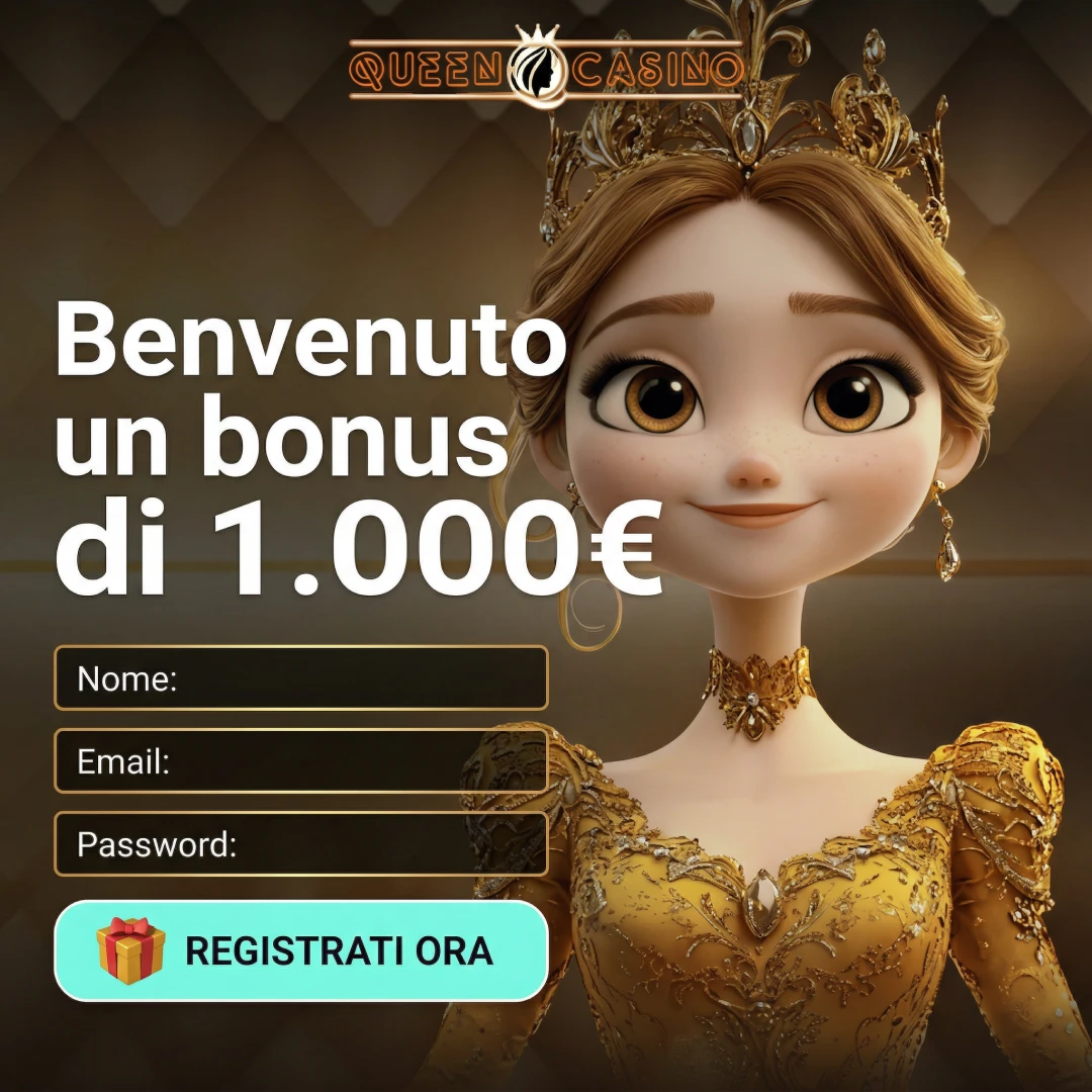 Schermata della pagina di registrazione Queen Casino